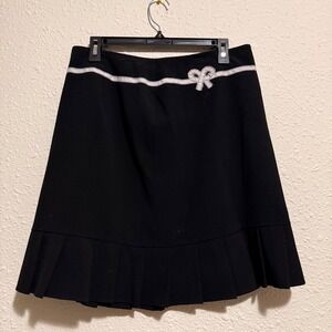 Vintage LARRY LEVINE Women 10 Y2K Black Skirt Bow Pleated fairy boho romantic